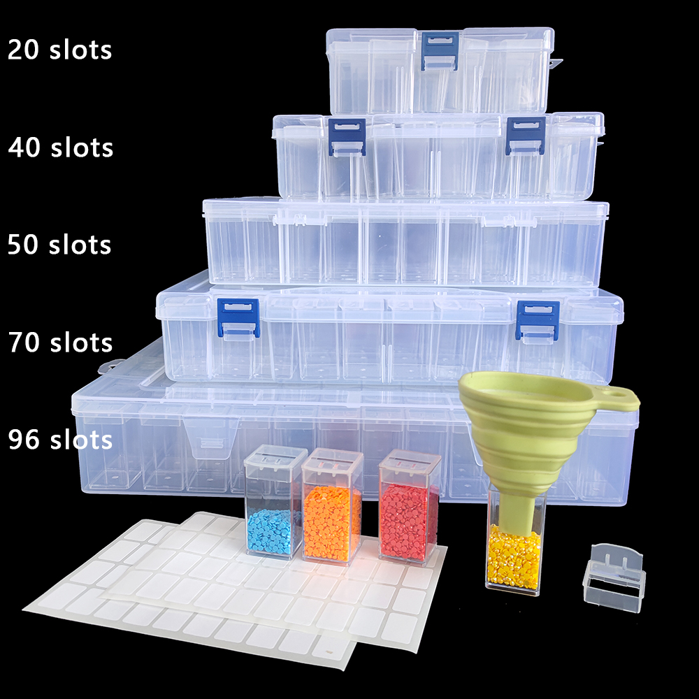 Embroidery Embellishments - Square Plastic Diamond Painting Storage Box