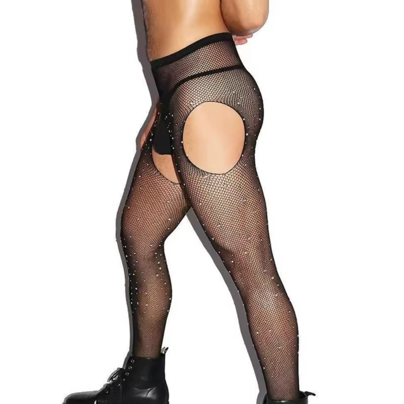 Men Hosiery Open Crotch Fishne - Crystal Mesh Fabric recension och pris