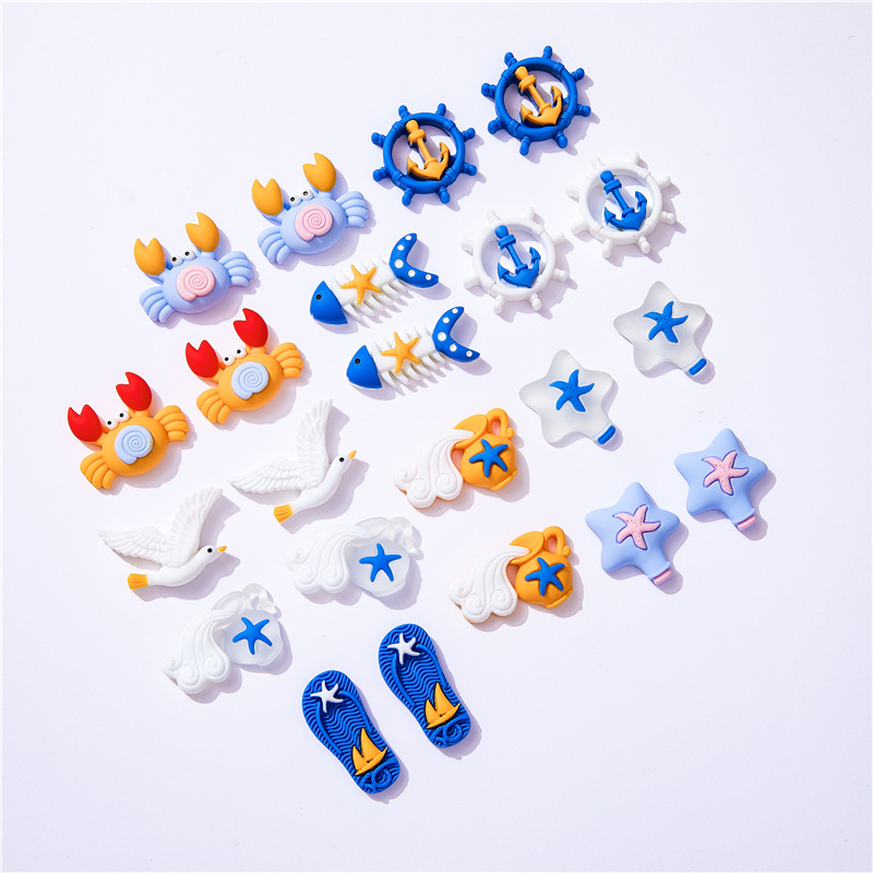 10pcs Marine Beach Style Crab  - Christmas Craft Embellishment recension och pris