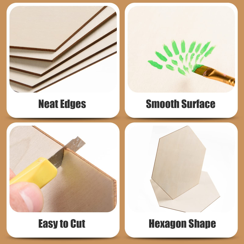 5cm Wooden Hexagon Blank Slice - Christmas Craft Embellishment recension och pris