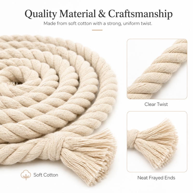 5M 5-20mm Cotton Twisted Rope  - Cord Trim Twisted recension och pris